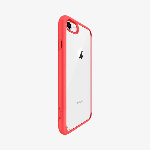 042CS20924 - iPhone SE Ultra Hybrid case in rose crystal showing the back